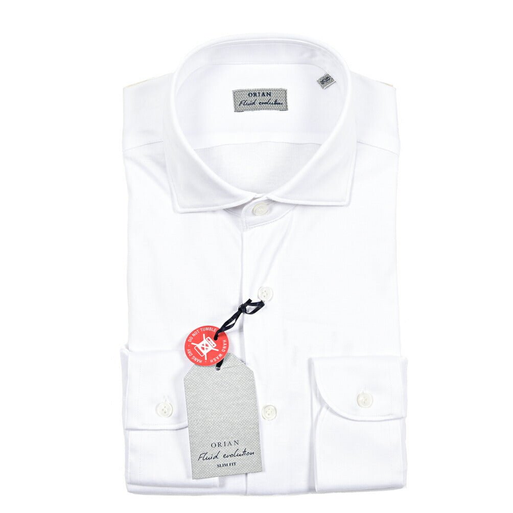 SALE｜ORIAN Fluid evolution ストレッチコットンジャージー ホリゾンタルカラードレスシャツ｜420515 - 38｜GUARDAROBA MILANO OFFICIAL STORE