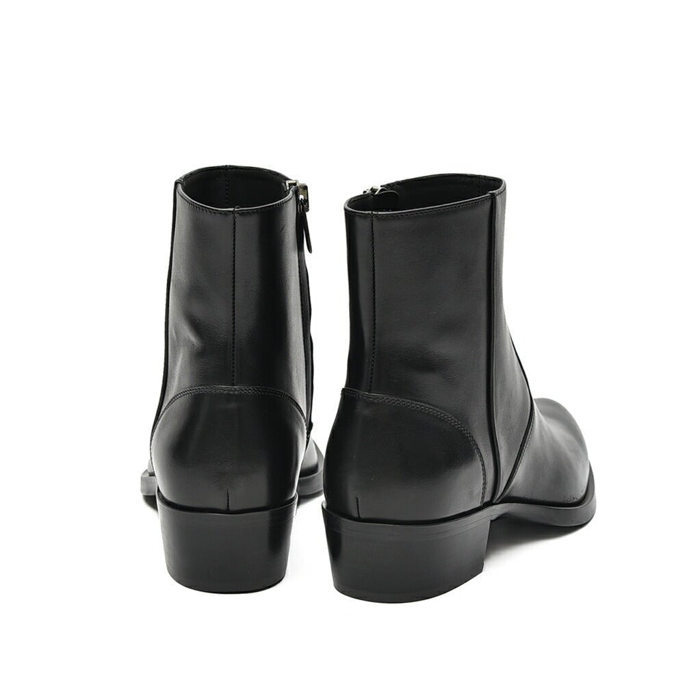 SALE｜Sergio Rossi sr TEXAN サイドジップレザーアンクルブーツ｜408341 - A - 5｜GUARDAROBA MILANO OFFICIAL STORE