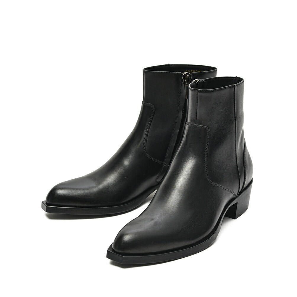 SALE｜Sergio Rossi sr TEXAN サイドジップレザーアンクルブーツ｜408341 - A - 5｜GUARDAROBA MILANO OFFICIAL STORE