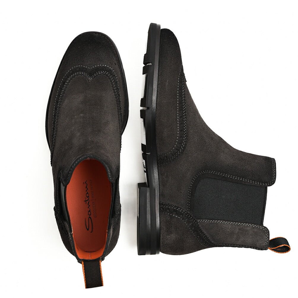 SALE｜SANTONI スエードブローグチェルシーブーツ MCNC18187｜385202 - 8h｜GUARDAROBA MILANO OFFICIAL STORE