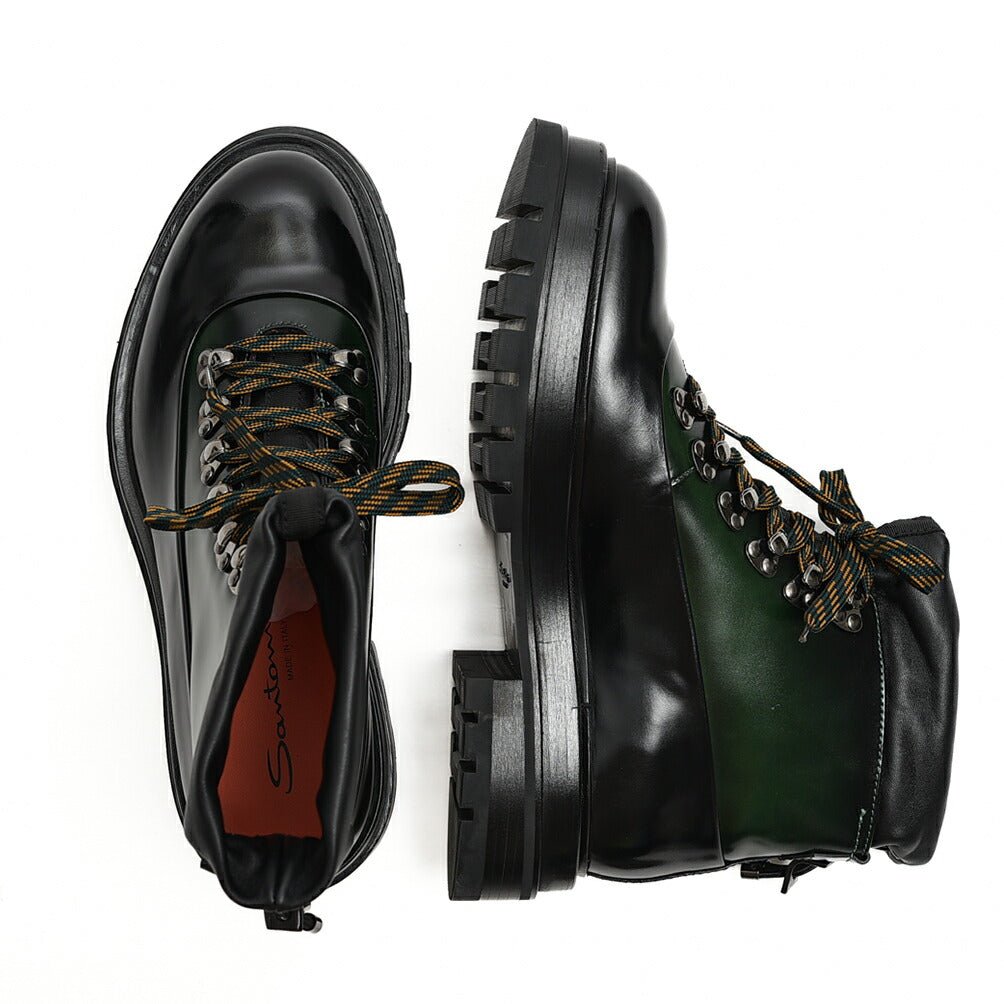 SALE｜SANTONI レザーバイカラーレースアップブーツ MCCN17881｜385212 - 7h｜GUARDAROBA MILANO OFFICIAL STORE