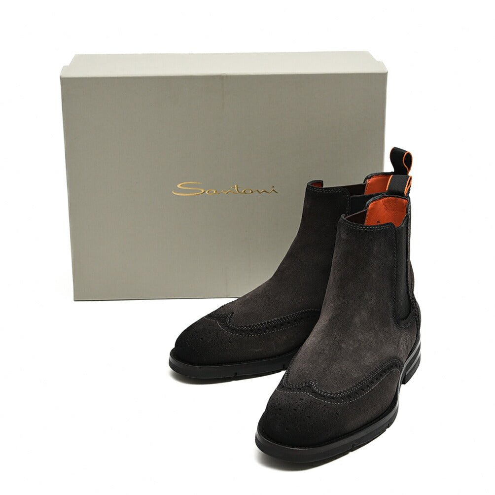 SALE｜SANTONI スエードブローグチェルシーブーツ MCNC18187｜385202 - 8h｜GUARDAROBA MILANO OFFICIAL STORE