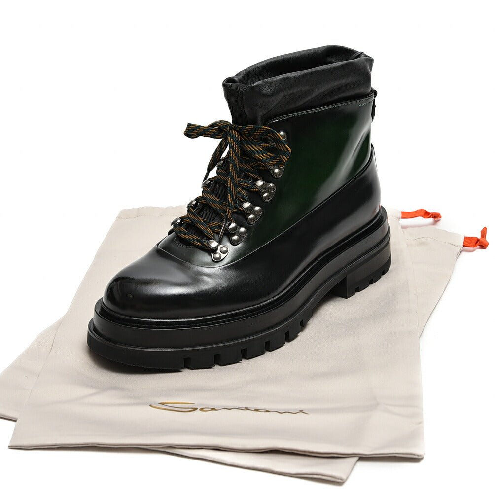 SALE｜SANTONI レザーバイカラーレースアップブーツ MCCN17881｜385212 - 7h｜GUARDAROBA MILANO OFFICIAL STORE