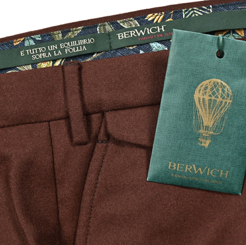 SALE｜BERWICH VULCANO Z ウールフランネル ノータックスラックス｜413236 - 46｜GUARDAROBA MILANO OFFICIAL STORE
