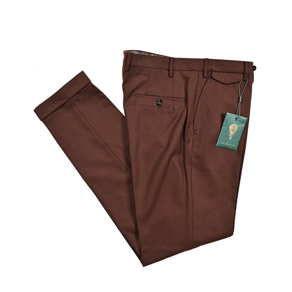 BERWICH VULCANO Z ウールフランネル ノータックスラックス｜413236 - 46｜GUARDAROBA MILANO OFFICIAL STORE